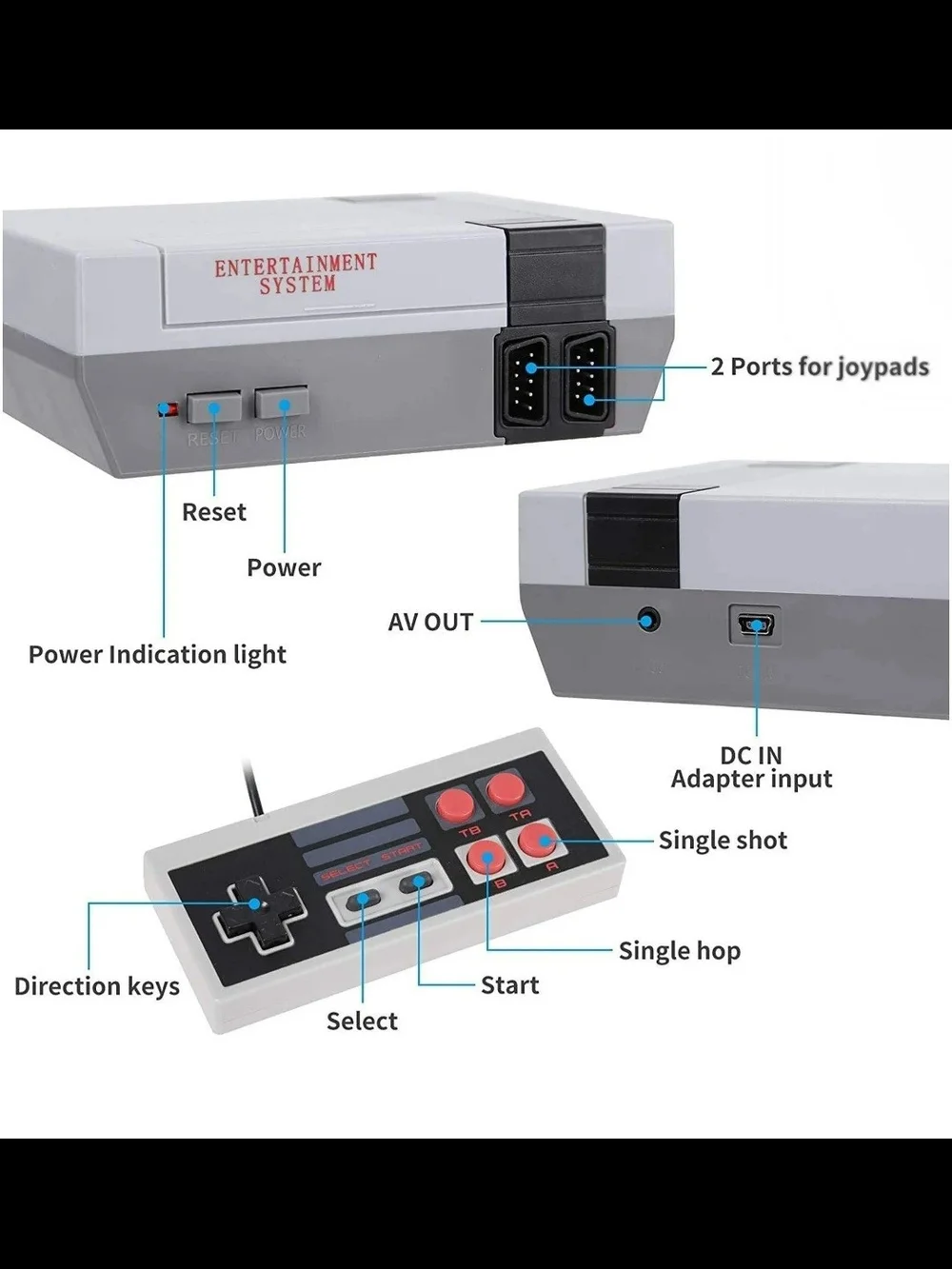 620 Built-in Classic NES Games Mini Console with Controllers NEW